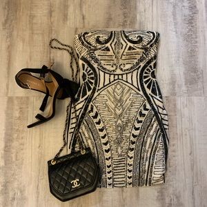 Bebe beaded mini dress